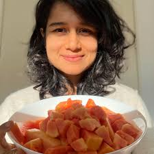 Enjoying fruits in cold winter day!! And no I don't crave any warm food!!!