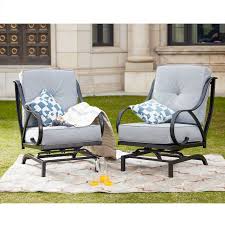 Reid Outdoor Rocking Motion Patio Chair With Cushions Patio Chairs Contemporary Adirondack Chairs Patio Accents