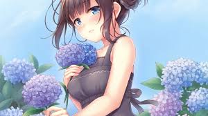 Explore the 76588 mobile wallpapers in the category anime and download freely everything you like! Desktop Wallpaper Flowers Blue Cute Anime Girl Hd Image Picture Background 07560e
