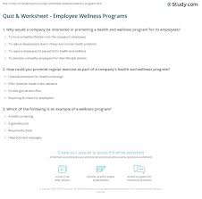 Zoe samuel 6 min quiz sewing is one of those skills that is deemed to be very. Quiz Worksheet Employee Wellness Programs Study Com