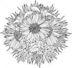 Close Up Bunch Of Sunflowers Sunflower Coloring Pages Flower Coloring Pages Coloring Pages