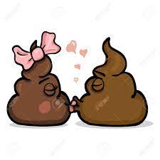 Vector Cartoon Illustration - Couple Of Shit Characters Are Kissing Each  Other. Royalty Free SVG, Cliparts, Vectors, and Stock Illustration. Image  106292263.