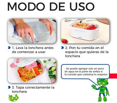 Lonchera Eléctrica Portátil Calentadora de Alimentos 🍱⚡¡Disfruta tus  comidas calientes donde quieras! Esta práctica lonchera eléctrica te  permite calentar tus alimentos de forma rápida y sencilla, ideal para  oficina, escuela, viajes o
