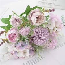 Collection by donna gilmore • last updated 1 day ago. Artificial Flowers 2 Pcs Fake Peony Silk Light Purple Hydrangea Bouquet Decor Plastic Carnations Daisy Realistic