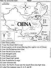 China Follow The Instructions Enchantedlearning Com Ancient China Lessons Ancient China Map China Map