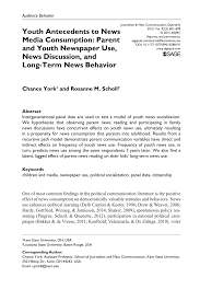 The information provided in these presentat. Pdf Youth Antecedents To News Media Consumption Parent And Youth Newspaper Use News Discussion And Long Term News Behavior
