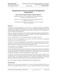 Designing your questionnaire has never been easier. Pdf Questionnaire Survey On Dynamic Scheduling In Construction