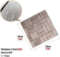 Amazon.com: Deck Tiles DIY Splicing WPC Floor 1㎡/11 Pieces ...