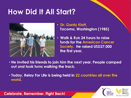 At a relay for life event, teams camp out at local schools, parks or fairgrounds and take turns walking or running around a track or path. Ppt What Is Relay For Life Powerpoint Presentation Free Download Id 6499072