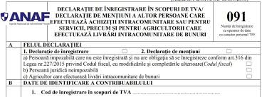 Astfel aceste venituri la data care depasesc plafonul de 65.ooo euro la cursul bnr de la data aderarii(31.12.2007)agentul economic are obligatia ca in termenele prevazute de lege sa se inregistreze ca platitor de tva sa efectueze inventarierea si sa adauge la. Opanaf 1888 2019 Aprobarea Unor Formulare De Inregistrare Anulare A Inregistrarii In Scopuri De Tva