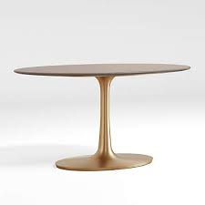 The sole bevel sides together with a balanced appearance make certain that this specific table fits into a modest kitchen an excellent option for very small living spaces. Nero Oval Concrete Dining Table With Brass Base Reviews Crate And Barrel