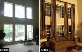 2 Story Window Treatments Two Story Window Treatments Window Treatments Living Room Bungalow Interiors Home