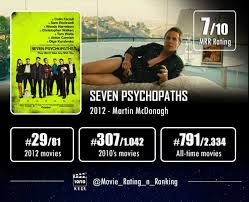 SEVEN PSYCHOPATHS "A troubled writer unwittingly becomes entangled in the  criminal underworld of Los Angeles when his friend kidnaps a gangster's  dog." IMDb synopsis #sevenpsychopaths #martinmcdonagh #movierating  #movieranking #samrockwell