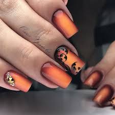 Gorgeous Red Glow Orange Halloween Fall Autumn Nails Red Brown Auburn Outer Fade Bright Lovely Orange Nail Polish Autumn Nails Trendy Nails Fall Nail Designs