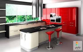 مطابخ باللون الاحمر 50 تصميم مودون لإختيار ديكور مطبخك الخاص لوكشين ديزين نت Interior Design Kitchen Modern Kitchen Design Red Kitchen Decor