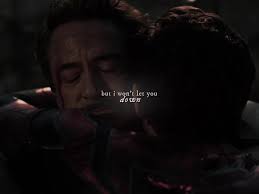 Tony Stark and Peter Parker Hug Scene