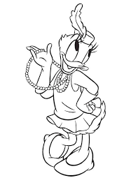Daisy Duck Wearing Pearl Necklace Coloring Page Coloring Sun Disney Coloring Pages Printables Disney Coloring Pages Coloring Pages