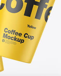 Paper Coffee Cups Mockup In Cup Bowl Mockups On Yellow Images Object Mockups