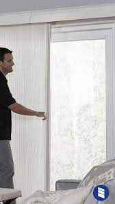Vertical blinds for sliding glass doors are unlike horizontal blinds because they flow from side to side making them work better with a sliding door. The Best Vertical Blinds Alternatives For Sliding Glass Doors Blinds Com Sliding Glass Door Window Treatments Sliding Glass Door Treatments Sliding Glass Door Window