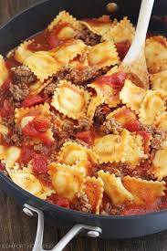 Cheesy Ravioli And Italian Sausage Skillet Recipe Food Yummy Comfort Food Comfort Food