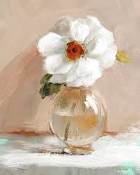Single White Flower in a Vase Jigsaw Puzzle by Julia Cheney - Pixels