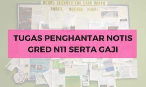 Penghantar notis gred n11, n14 pemandu/operator jentera pemunggah gred h11, h14, h16 pembantu perawatan kesihatan gred u11, u14, u16 sambung. Deskripsi Tugas Penghantar Notis Gred N11 Jawatan Kosong