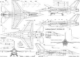 Lockheed Martin F 16c Block 50 Blueprint Blueprints Lockheed Model Airplanes