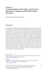 Pdf Vocationalisation Of Secondary And Tertiary Education Challenges And Possible Future Directions
