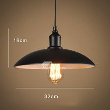Industrial Pendant Lighting Black Wrought Iron Hanging Fixture Vintage