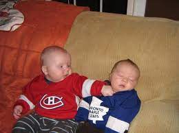 The leafs had just swept the atlanta flames in a best of 3 series to move on to the face montreal. Habs Leafs Rivalry Hockey Baby Hockey Fights Hockey Humor