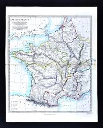 Mapa geografico de francia con la geografia francesa. 1866 Mapa Sduk Antigua Francia Belgica Suiza Galia Lutetia Paris Romano Ebay