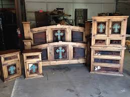 Turquoise Cross Mansion Bed Cowhidewesternfurniture Com 888 643 5117 Western Bedroom Western Home Decor Western Decor
