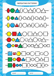 Geometric Shape Patterns Worksheet Plete Repeating Patterns Worksheet For Preschool Kids In 2020 Pattern Worksheet Worksheets Printable Worksheets