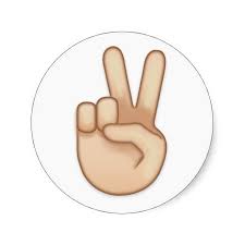 Victory Hand Emoji Round Sticker Hand Emoji Emoji Peace Sign Emoji