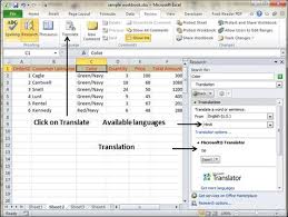 Translate Worksheet In Excel 2010 Tutorialspoint
