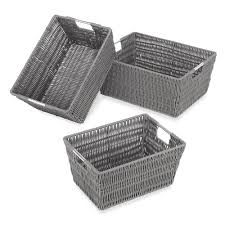 Bissell 3 In 1 Stick Vacuum 2030u Limited Color Whitmor Rattique Storage 11 4 In W X 6 5 In H Grey Resin Baskets 3 Pack 65001959grey The Home Depot Storage Baskets Basket Sets Whitmor