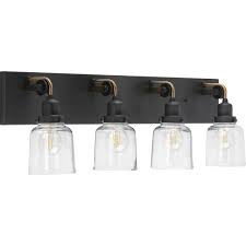 Check spelling or type a new query. Rushton Collection Four Light Graphite Clear Glass Farmhouse Bath Vanity Light P300229 143 Progress Lighting