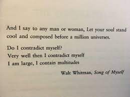 Walt whitman, sculley bradley, harold w. Susannacrossman On Twitter I Am Large I Contain Multitudes Walt Whitman Https T Co 2kfzqlhpqi Twitter
