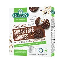 Sign up for free vegan recipes: Orgran Sugar Free Cacao Cookies 130g