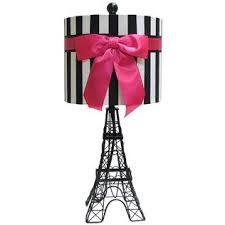 Black And White Striped Ribbon Hobby Lobby Black Eiffel Tower Lamp With Stripe Shade Shop Hobby Lobby Paris Themed Bedroom Paris Themed Room Eiffel Tower Lamp