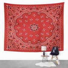 These versatile bandanas can be used for everything from a headband to a handkerchief, napkin, or even wall art! Paisley Tapestry Red Bandana Tapestry For Bedroom Room Decor Wall Hanging Wall Art Tapestry Picnic Mat Beach Towel Bed Cover Tapestry Aliexpress
