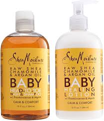 I usually don't ever try a product without first checking out the reviews. Amazon Com Shea Moisture Calm And Comfort Raw Shea Chamomile And Argan Oil Baby Head To Toe Wash Shampoo And Healing Lotion 13 Fl Oz Each Health Personal Care