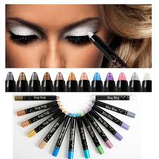 Profesional Kosmetika Eye Makeup Banyak Kosmetik Tahan Lama Putih Emas Metallic Shimmer Glitter Eyeshadow Pensil Wa Eye Makeup Metallic Eyes Colorful Eyeshadow