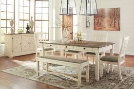 Made of veneers, wood and engineered wood. Ashley Bolanburg Antique White 7 Pc Rectangular Dining Room Table 4 Upholstered Side Chairs Upholstered Dining Room Bench Dining Room Server On Sale At Lakeland Furniture Mattress Serving Antigo Minocqua