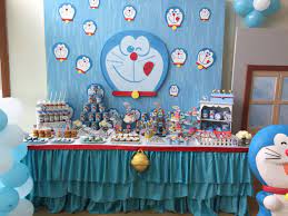 doraemon dessert table free printable baby shower invitations baby boy 1st birthday party printable baby shower invitations