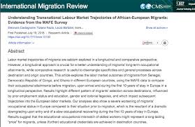 Understanding Transnational Labour Market Trajectories Of African European Migrants Evidence From The Mafe Survey Eleonora Castagnone Ti Labour Market Understanding International Migration