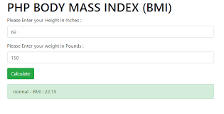 Knowing your body mass index, or bmi, can be useful for assessing and adjusting your weight. Calculate Bmi Body Mass Index Using Php Program Programming Code Examples