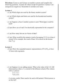 Solved Directions Listen To Unit Lectures On Number Syst Chegg Com