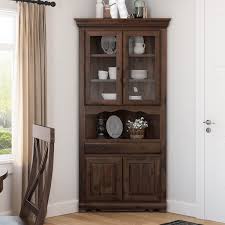 This post contains affiliate links. Tiverton Rustic Solid Wood Glass Door Dining Corner Hutch