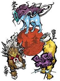 okamified suicune entei and raikou pokemon tattoo dog pokemon pokemon pinterest